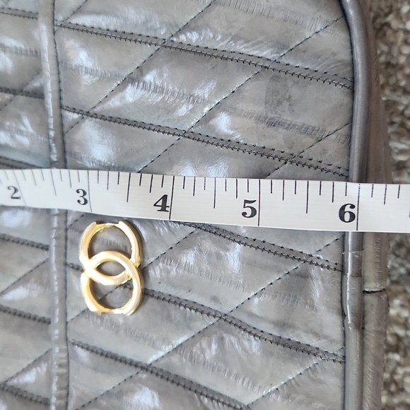 Vintage Gray Quilted Eel Skin Shoulder Bag - Picture 12 of 12